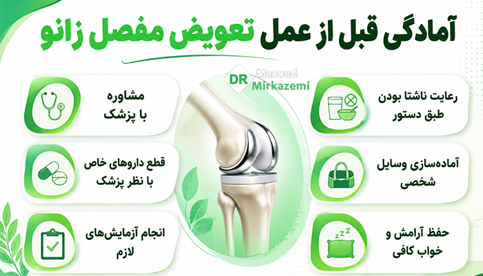آمادگی قبل از تعویض مفصل زانو