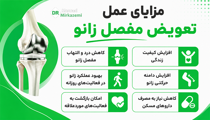 مزایای عمل تعویض مفصل زانو